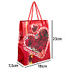 Сумочка подарочная пластиковая с ручками Gift bag Сердца и розы 23х18х7.5 см Красный (27322)