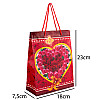 Сумочка подарочная пластиковая с ручками Gift bag Сердца и розы 23х18х7.5 см Красный (27323)