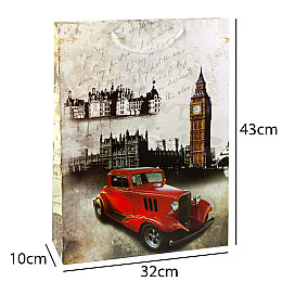Сумочка подарочная бумажная с ручками Gift bag Лондон 43х32х10 см (19379)
