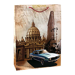 Сумочка подарочная бумажная с ручками Gift bag Рим 43х32х10 см (19380)