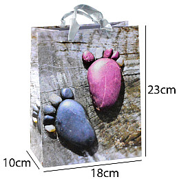 Сумочка подарочная бумажная с ручками Gift bag Камешки 23х18х10 см (15791)