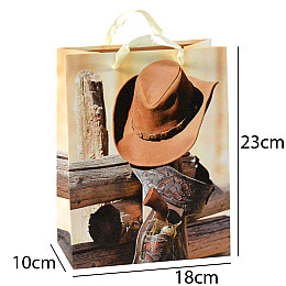 Сумочка подарочная бумажная с ручками Gift bag Шляпа 23х18х10 см (15795)