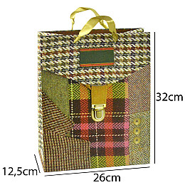 Сумочка подарочная бумажная с ручками Gift bag Портфель 32х26х12,5 см (15794)