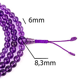 Чотки Swayambhu ST 108 намистин Аметист Діаметр намистини - 6 см (14859)