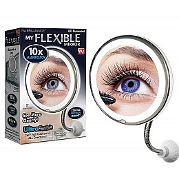 Косметическое зеркало с LED подсветкой NUBrilliance Ultra Flexible на гибкой ножке White (3_01479)