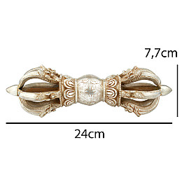 Ваджр (дордже) HandiCraft Бронза посеребрение Семь спиц 24 см (26362)