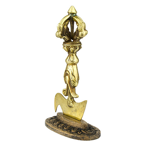 Картика (тиб. Дригуг) HandiCraft Бронза 13.8 см Подставка - дуб (26681)