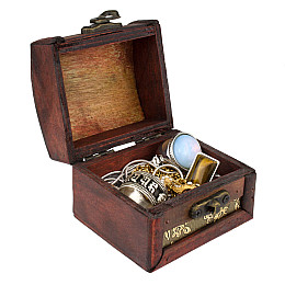 Шкатулка Сундучок в колониальном стиле Guardar 7.9х7,3х6 см Коричневый Золотистый (27372)