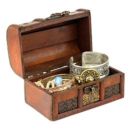 Шкатулка Сундучок в колониальном стиле Guardar 14х9х8.5 см Коричневый Бронзовый Медный (27418)