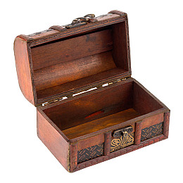 Шкатулка Сундучок в колониальном стиле Guardar 14х9х8.5 см Коричневый Бронзовый Медный (27418)