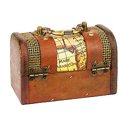 Шкатулка Сундучок в колониальном стиле Guardar Старинная карта 14х9х8.5 см Коричневый (27420)