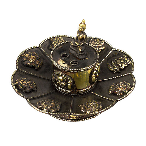 Подставка для благовоний "Символы счастья" HandiCraft Медь Чеканка 10 х 7.5 см (22294)