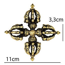 Двойной скрещенный ваджр (дордже) HandiCraft Бронза Девять спиц 11 см (25976)