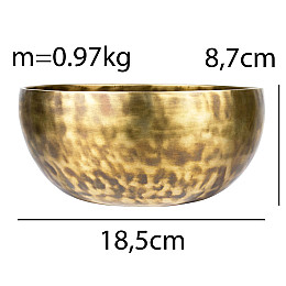 Поющая чаша Тибетская Singing bowl Ручная холодная ковка 18,5/18,5/8,7 см Бронзовый (27407)