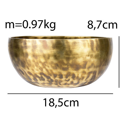 Поющая чаша Тибетская Singing bowl Ручная холодная ковка 18,5/18,5/8,7 см Бронзовый (27407)