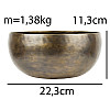 Поющая чаша Тибетская Singing bowl Ручная холодная ковка 22,3/22,3/11,3 см Бронзовый (27409)