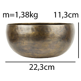 Поющая чаша Тибетская Singing bowl Ручная холодная ковка 22,3/22,3/11,3 см Бронзовый (27409)