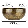 Поющая чаша Тибетская Singing bowl Ручная холодная ковка 23,3/23,3/11,5 см Бронзовый (27410)