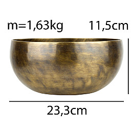 Поющая чаша Тибетская Singing bowl Ручная холодная ковка 23,3/23,3/11,5 см Бронзовый (27410)