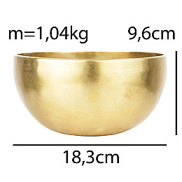 Поющая чаша Тибетская Singing bowl Ручная холодная ковка 18,3/18,3/9,6 см Бронза матовая (27401)