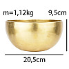 Поющая чаша Тибетская Singing bowl Ручная холодная ковка 20,5/20,5/9,5 см Бронза матовая (27402)