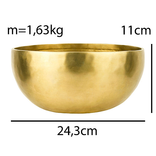 Поющая чаша Тибетская Singing bowl Ручная холодная ковка 24,3/24,3/11 см Бронза матовая (27404)