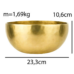 Тибетська співоча чаша Singing bowl Ручна холодна ковка 23,3/23,3/10,6 см Бронза матова (27405)
