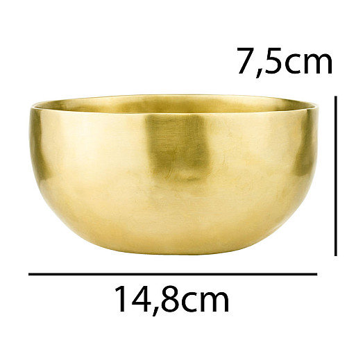 Тибетська співоча чаша Singing bowl Ручна холодна ковка 14,8/14,8/7,5 см Бронза матова (26554)