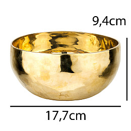 Співоча чаша Тибетська Singing bowl Ручна холодна ковка 17,7/17,7/9,4 см Бронза полірована (27394)
