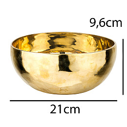 Співоча чаша Тибетська Singing bowl Ручна холодна ковка 21/21/9.6 см Бронза полірована (27397)