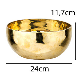 Співоча чаша Тибетська Singing bowl Ручна холодна ковка 24/24/11.7 см Бронза полірована (27398)