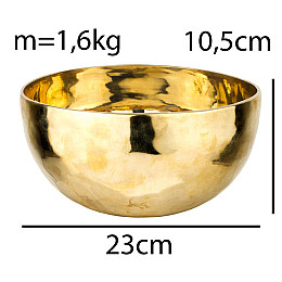 Співоча чаша Тибетська Singing bowl Ручна холодна ковка 23/23/10.5см Бронза полірована (27399)