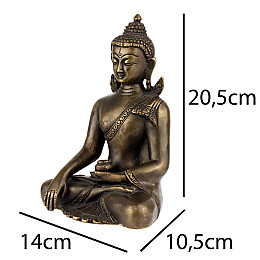 Будда Шак’ямуні в жесті перемоги Бронза Оксидування Kailash 20.5 см (25348)