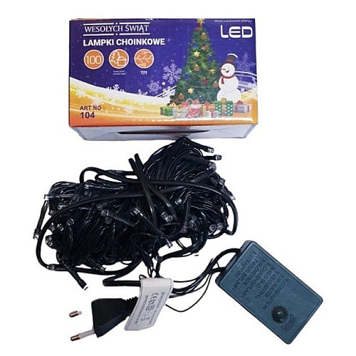 Світлодіодна гірлянда Led на 100 світлодіодів 8 м зелений дріт Синя