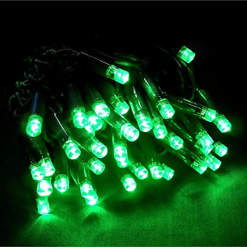 Светодиодная гирлянда электрическая с контроллером Led на 500 светодиодов зеленый провод 35 м Зеленая