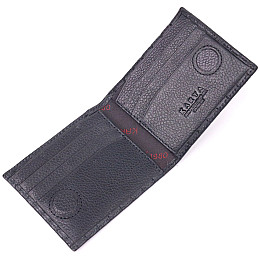 Стеганый мужской зажим с монетницей из натуральной кожи KARYA 21407 Черный