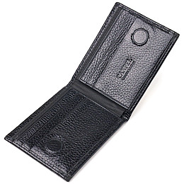 Зажим из натуральной зернистой кожи CANPELLINI 21518 Черный