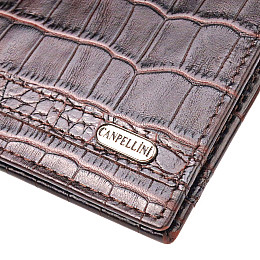 Зажим из натуральной фактурной кожи CANPELLINI 21519 Коричневый