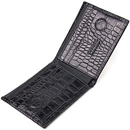 Зажим из натуральной фактурной кожи CANPELLINI 21520 Черный