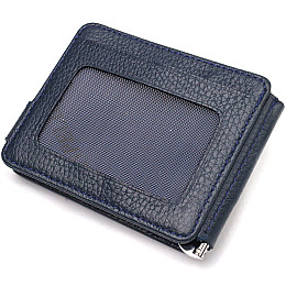 Надійний чоловічий затискач для грошей з натуральної шкіри флотар CANPELLINI 21941 Синій