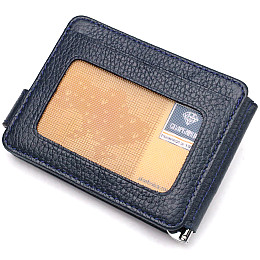 Надійний чоловічий затискач для грошей з натуральної шкіри флотар CANPELLINI 21941 Синій