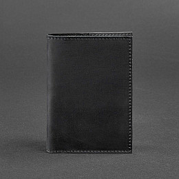 Кожаная обложка для паспорта и военного билета 1.2 черная Crazy Horse BlankNote