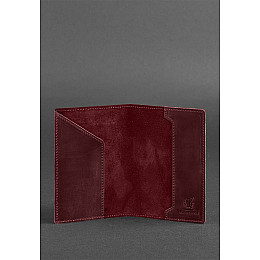 Кожаная обложка для паспорта с американским гербом бордовая BlankNote