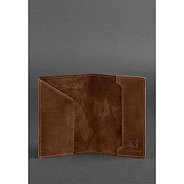 Кожаная обложка для паспорта с американским гербом светло-коричневая BlankNote