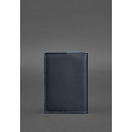 Кожаная обложка для паспорта и военного билета 1.3 темно-синяя BlankNote