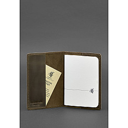 Кожаная обложка для паспорта и военного билета 1.3 темно-коричневый Crazy Horse BlankNote