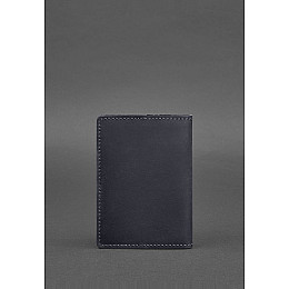 Кожаная обложка для паспорта и военного билета 1.3 синяя Crazy Horse BlankNote