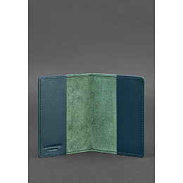 Кожаная обложка для паспорта и военного билета 1.3 зеленая BlankNote