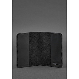 Кожаная обложка для паспорта и военного билета 1.3 черная Crazy Horse BlankNote