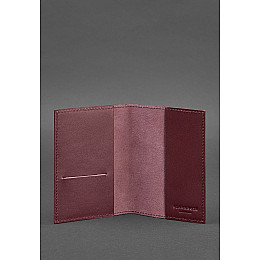 Кожаная обложка для паспорта и военного билета 1.2 бордовая Краст BlankNote